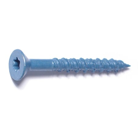 Torquemaster Masonry Screw, 5/16" Dia., Flat, 2 3/4 in L, Steel Blue Ruspert, 50 PK 54256
